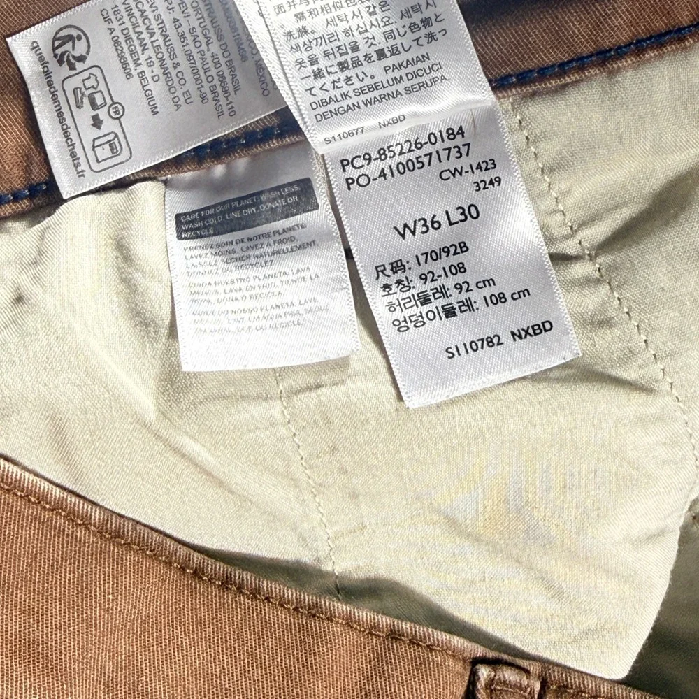 Levis XX Chino Standard Taper Brown Tobacco Pants 36x30 85226-0184